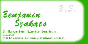 benjamin szakats business card