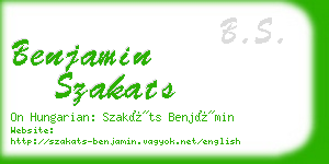 benjamin szakats business card